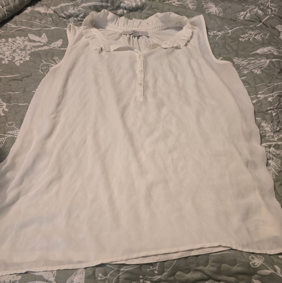 Loft Women's White Sleeveless Top - Picture 1 of 4